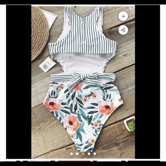 Miss u poppy print Cupshe bathing suit - Picture 2 of 7